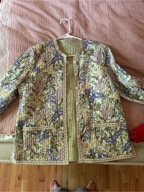 Floral reversible Quilted Lightweight Jacket in multi color